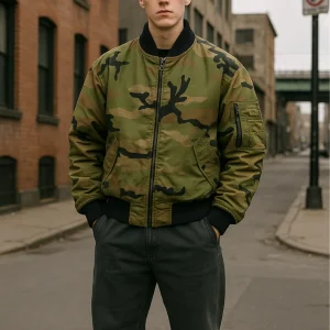 Giubbotto bomber mimetico camouflage uomo