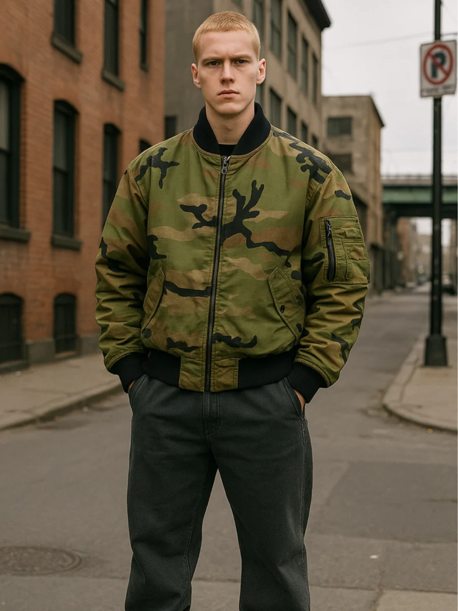 Giubbotto bomber mimetico camouflage uomo - immagine 2