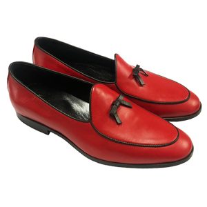 Mocassini Slippers in pelle con fiocco