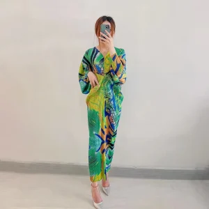 Abito lungo curvy fantasia donna