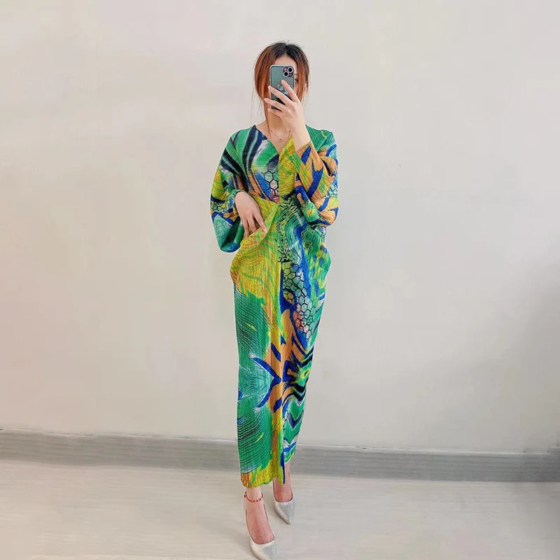 Abito lungo curvy fantasia donna