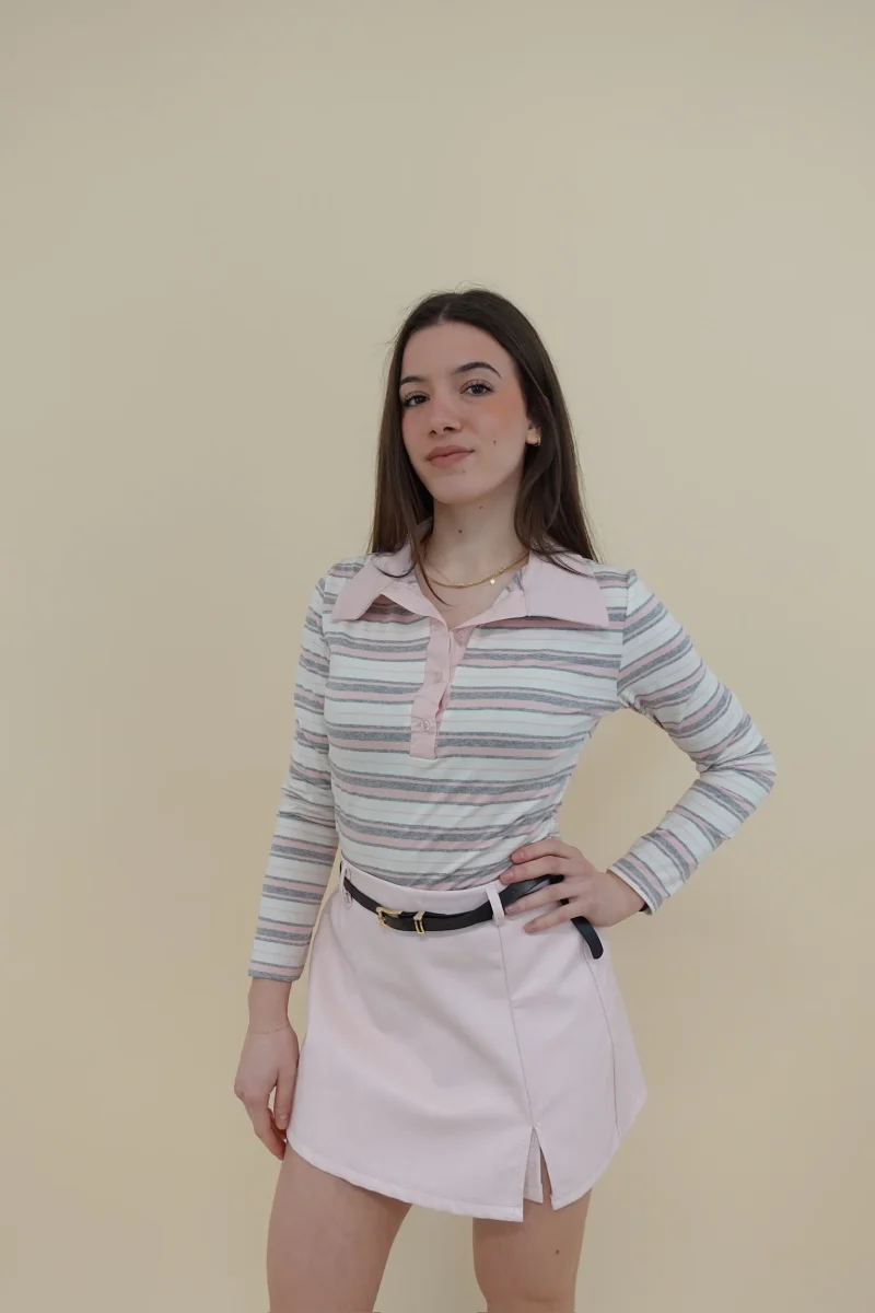 Body Polo Line Rosa - immagine 2