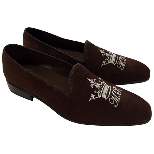 Pantofole con ricamo corona e iniziali - immagine 2