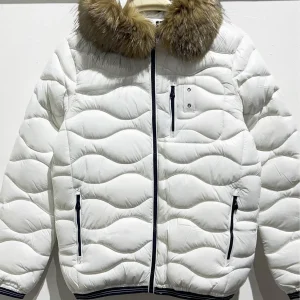 Piumino cappuccio fur bianco uomo