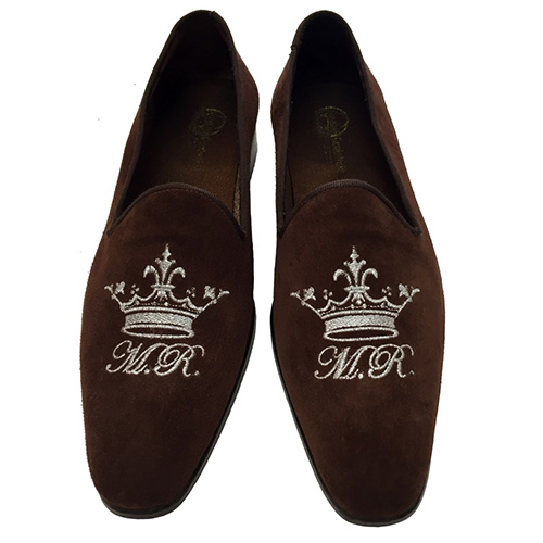 Pantofole con ricamo corona e iniziali - immagine 3