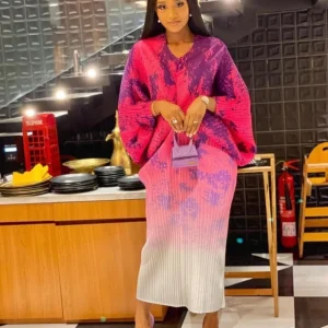 Abito lungo fantasia donna