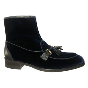 Stivaletti con cerniera in velluto