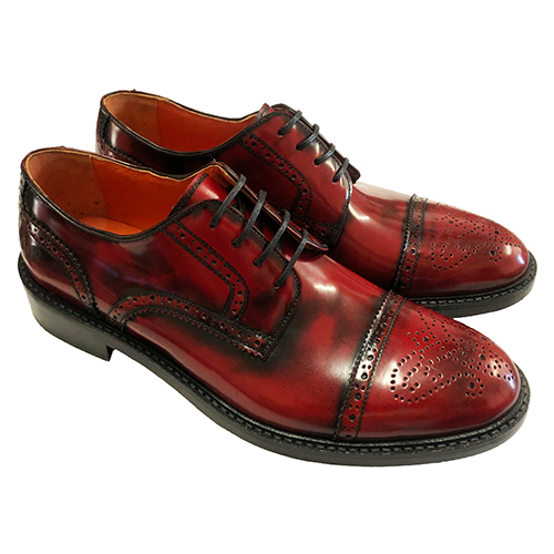 Scarpe stringate classiche in pelle spazzolata