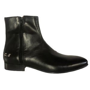 Stivaletti con cerniera in pelle