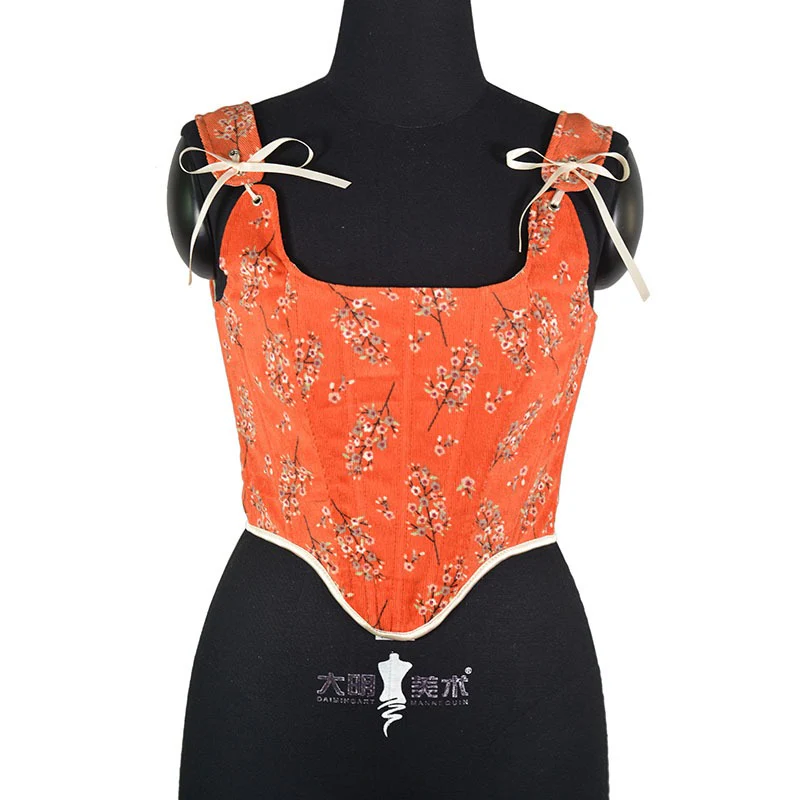 Corduroy European and American outerwear fishbone corset women corset court French style - immagine 4