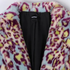Winter Extra Long Colorful Warm Thick Fluffy Leopard Print Faux Fur