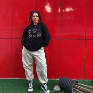 Women's American Style Retro Hooded Fleece Embroidered Sweatshirt