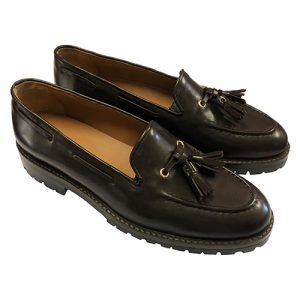 Mocassino con nappine suola in gomma