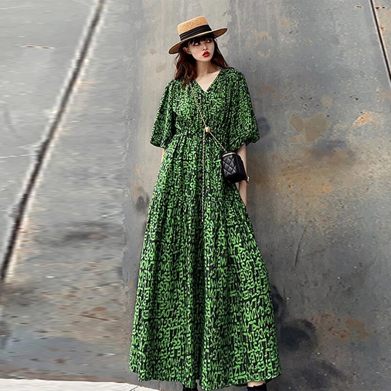 Abito lungo fantasia donna - immagine 8