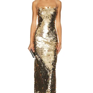 Ailigou New Summer Women's Sleeveless Off Shoulder Sexy Off Back Sparkling Sequins Tight Midi Dress Evening Dress Vestido