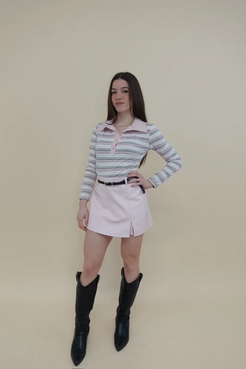 Body Polo Line Rosa - immagine 3