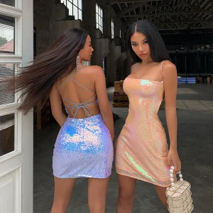 sequin vest mini dress