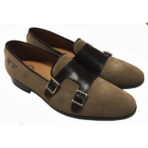 Mocassini in pelle scamosciata con fibbie