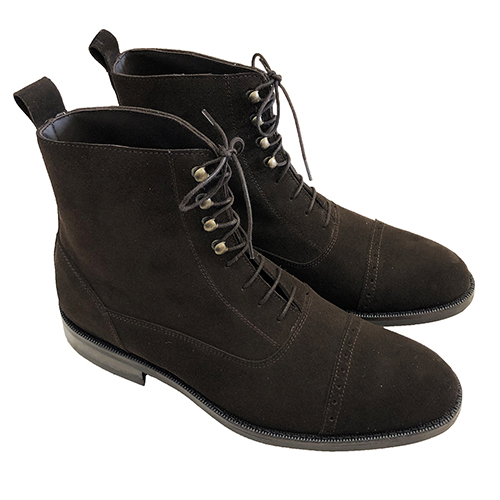 Stivaletti uomo stringati in pelle scamosciata - immagine 4