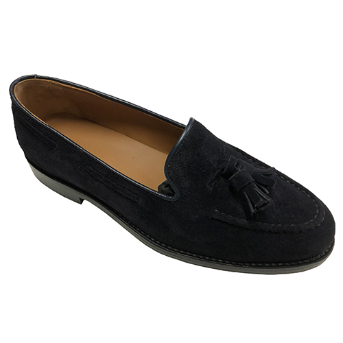 Mocassino in camoscio suola in cuoio - immagine 5