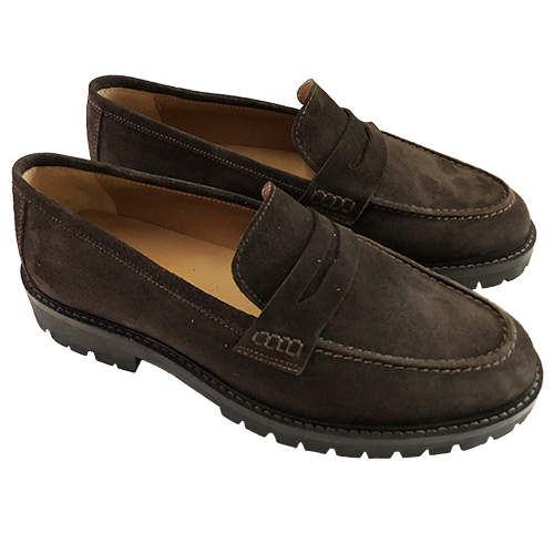 Mocassino classico in camoscio suola gomma