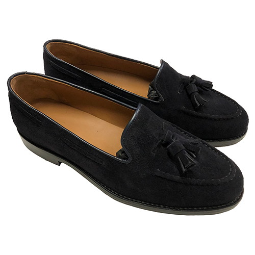 Mocassino in camoscio suola in cuoio