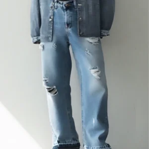 Jeans flare rotture uomo