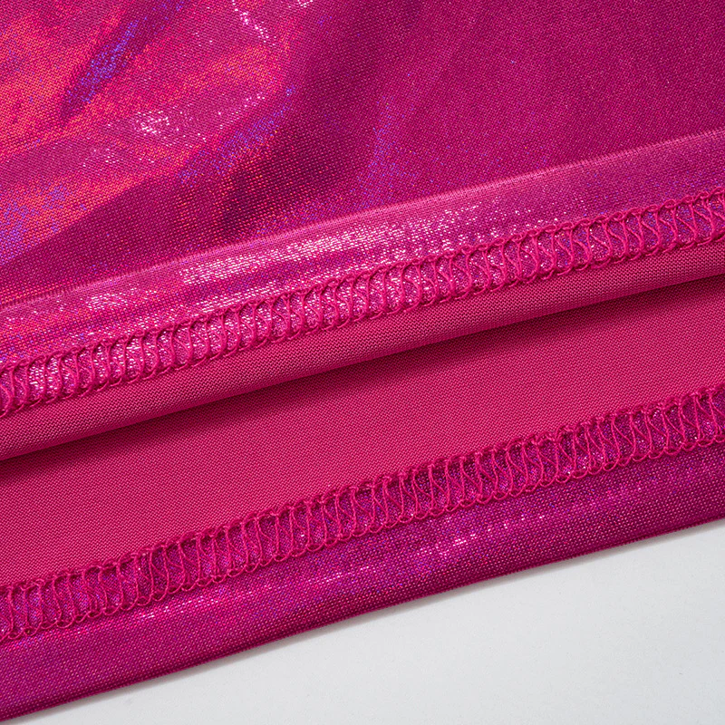 Casual Three-color Stitching Crop Halter Short Dress - immagine 6