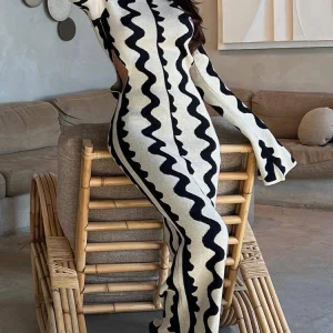 Abito lungo fantasia donna 3d