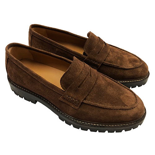 Mocassino classico in camoscio suola gomma - immagine 6