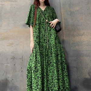 Abito lungo fantasia donna