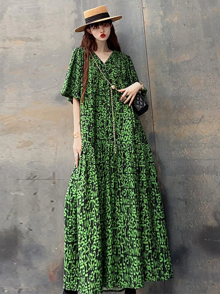 Abito lungo fantasia donna - immagine 2