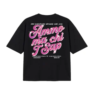 T-Shirt "AMMO" CHI'T'SAP Black/GlitterPinkItalic
