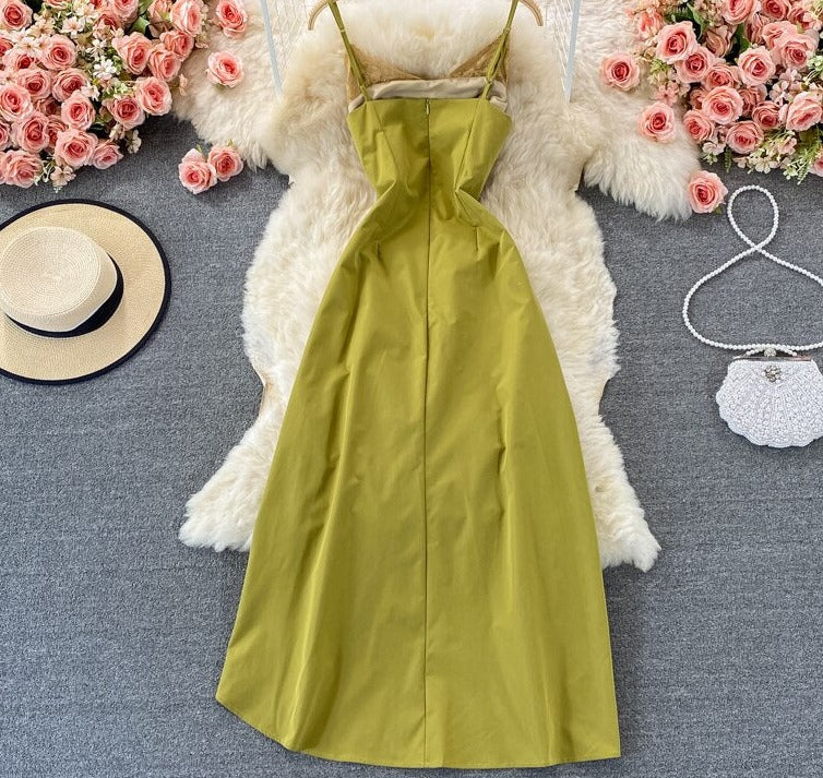 French Retro Mesh Patchwork Dress - immagine 3