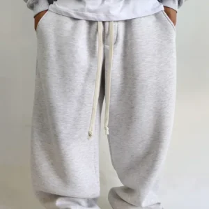 Pantalone tuta felpa baggy grigio