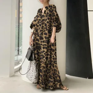 Abito lungo donna animalier