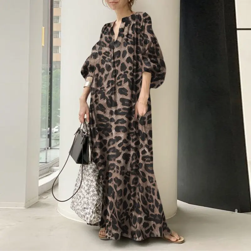Abito lungo donna animalier - immagine 3