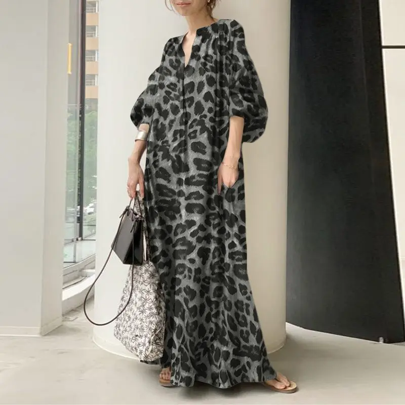 Abito lungo donna animalier - immagine 4