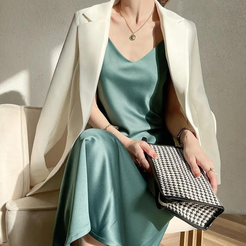 Abito lungo morbido vintage donna scollato - immagine 5