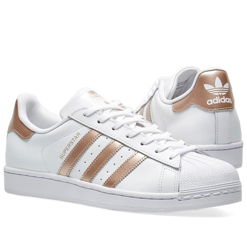 Scarpa da ginnastica donna adidas superstar w colore bianco bronzo EE7399 - immagine 5