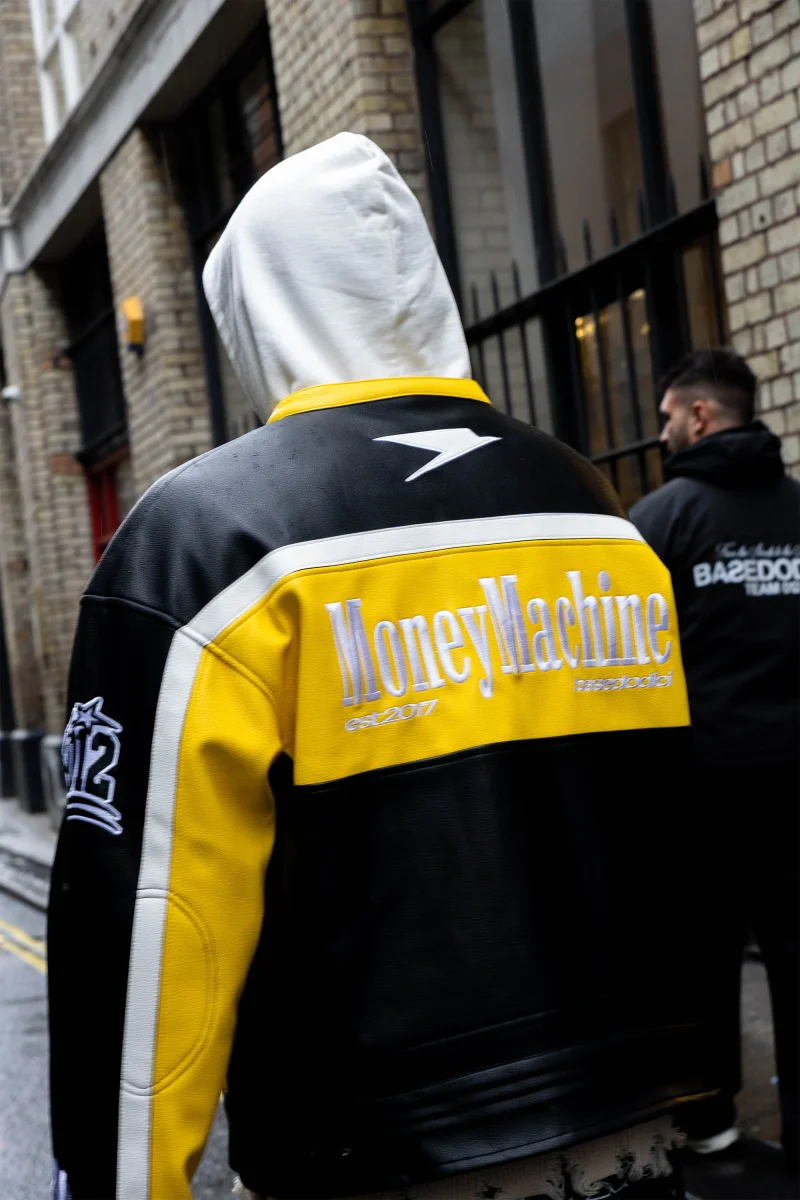 Biker Jacket "RUDEBOY LDN" Money Black/Yellow - immagine 4