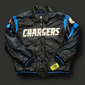 Bomber NFL chargers pelle vintage tg XXL