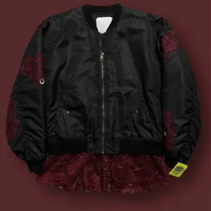 Bomber oversize Gaelle Paris con pizzo e ricami