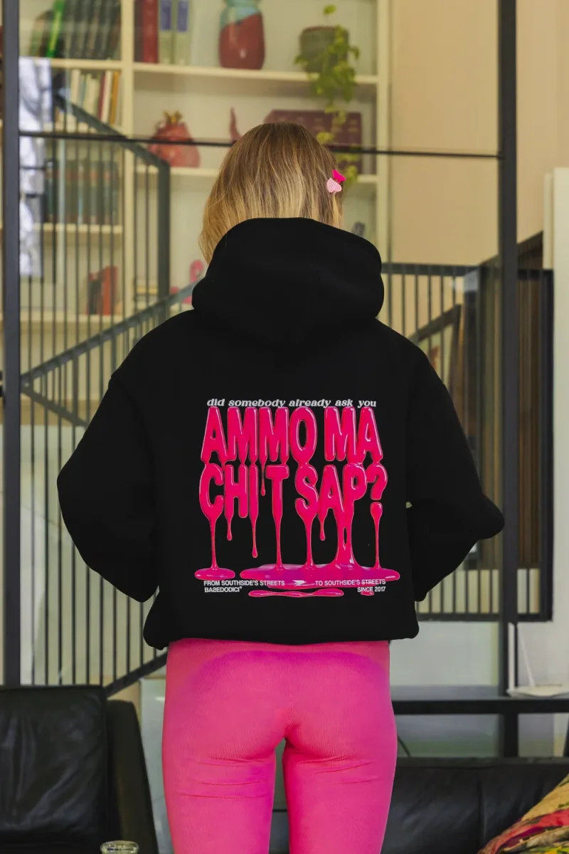 Hoodie "AMMO" CHI'T'SAP Black/PaintPink - immagine 4