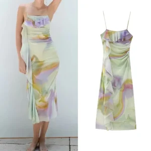 Abito fantasia donna lungo