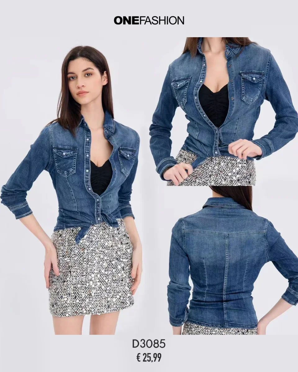 CAMICIA DI JEANS ADERENTE - immagine 2