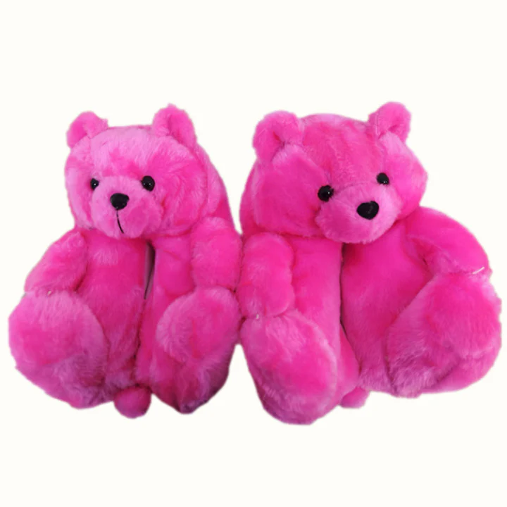 Teddy Bear Slippers Floor Home Plush Thick Cotton Warm Shoes - immagine 4