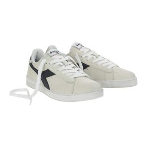 Diadora Game L Low Waxed, Scarpe Low-Top Unisex – Adulto, Bianco (Bianco/Blu Mar Caspio), 40.5 EU
