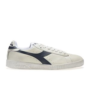 Diadora Game L Low Waxed, Scarpe Low-Top Unisex – Adulto, Bianco (Bianco/Blu Mar Caspio), 42.5 EU