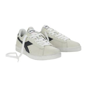Diadora Game L Low Waxed, Scarpe Low-Top Unisex – Adulto, Bianco (Bianco/Blu Mar Caspio), 43 EU